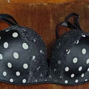 Victoria's Secret Black and White Polka Dot Lace Bra